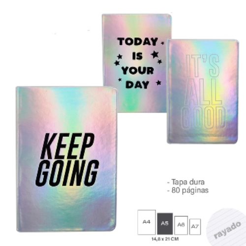 [83274] CUADERNO TRENDY 15X21 CM (15445) TAPA METALIZADA