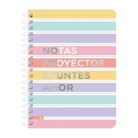 [L70501.1] CUADERNO RY 15X21 CM 80 HOJAS (1082/1084) SEMIRIGIDA ESPIRAL RAYADO