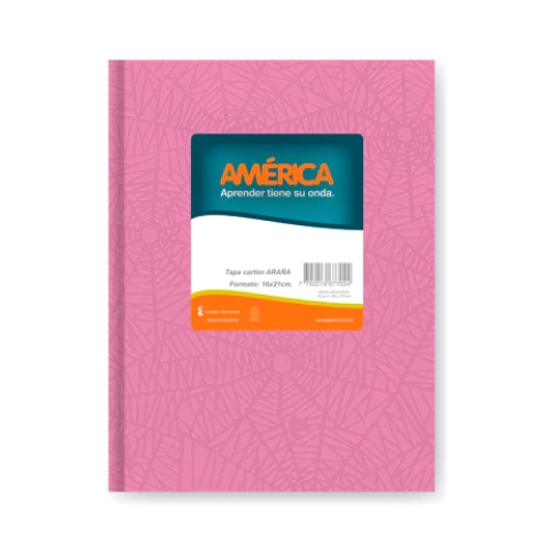 [306082-1] CUADERNO AMERICA 16X21 CM ARAÑA ROSA 42 HOJAS T/DURA RAYADO