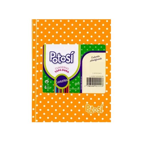 [306146-1] CUADERNO POTOSI 16X21 CM LUNAR NARANJA 42 HOJAS T/DURA RAYADO