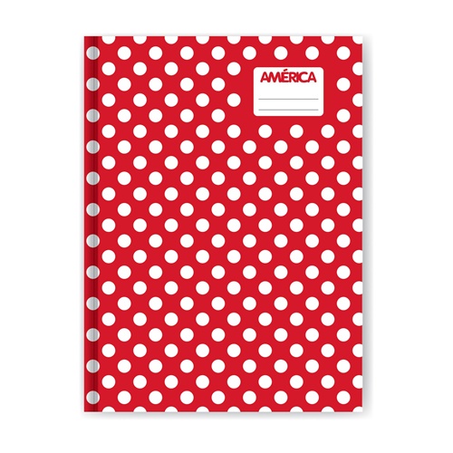CUADERNO AMERICA 16X21 CM LUNAR ROJO 42 HOJAS T/DURA RAYADO