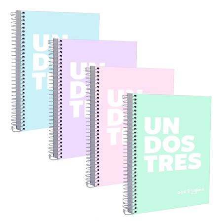 [306221-2] CUADERNO TRIUNFANTE 21X27 CM PASTEL 60 HOJAS T/DURA ESPIRAL