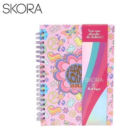 CUADERNO SKORA 18X13 CM 80 HOJAS (35170) ESPIRAL