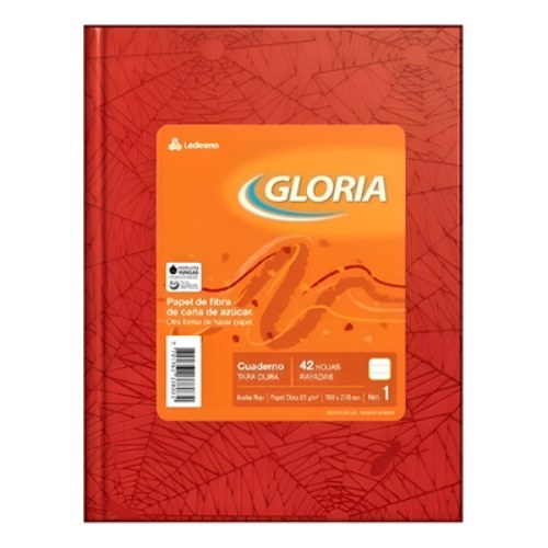 CUADERNO GLORIA 16X21 CM ROJO 42 HOJAS T/DURA