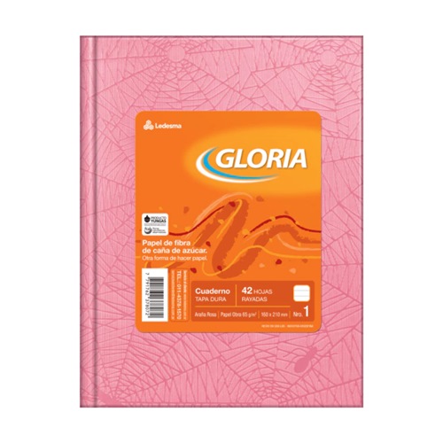 CUADERNO GLORIA 16X21 CM ROSA 42 HOJAS T/DURA