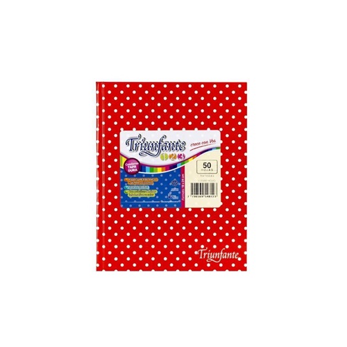 [306213-RAY-ROJ] CUADERNO TRIUNFANTE 123 N°3, 19X24 CM LUNAR ROJO 50 HOJAS T/DURA RAYADO