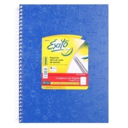 [006610064] CUADERNO  ÉXITO E7 21X27 CM AZUL 60 HOJAS (101968) T/DURA ESPIRAL RAYADO