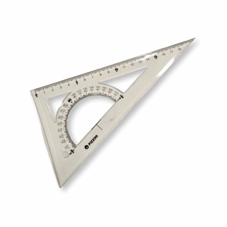 ESCUADRA PIZZINI 60° CON TRANSPORTADOR 20 CM (3712)