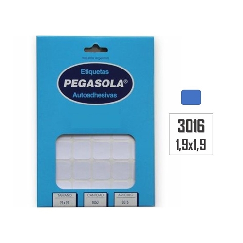 ETIQUETAS ADHESIVAS PEGASOLA 19X19MM 1 PLANCHA (3016)