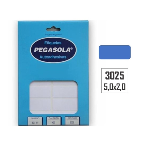 ETIQUETAS ADHESIVAS PEGASOLA 20X50MM 1 PLANCHA (3025)