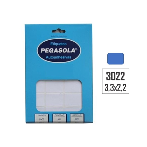 ETIQUETAS ADHESIVAS PEGASOLA 23X33MM 1 PLANCHA (3022)
