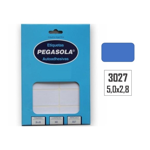 ETIQUETAS ADHESIVAS PEGASOLA 28X50MM 1 PLANCHA (3027)