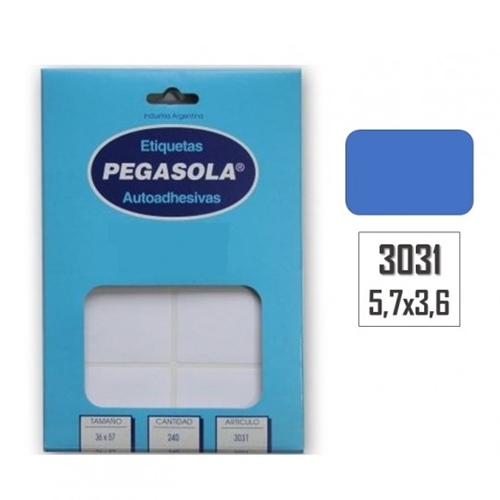 ETIQUETAS ADHESIVAS PEGASOLA 36X57MM 1 PLANCHA (3031)