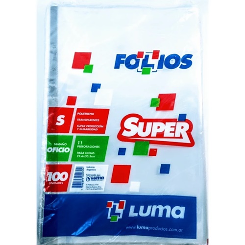 [309305] FOLIOS LUMA SUPER OFICIO 1 UNID.