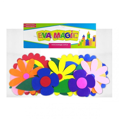 [306645] FORMAS GOMA EVA MAGIC FLORES APLIQUE 10 UNID. (8001)