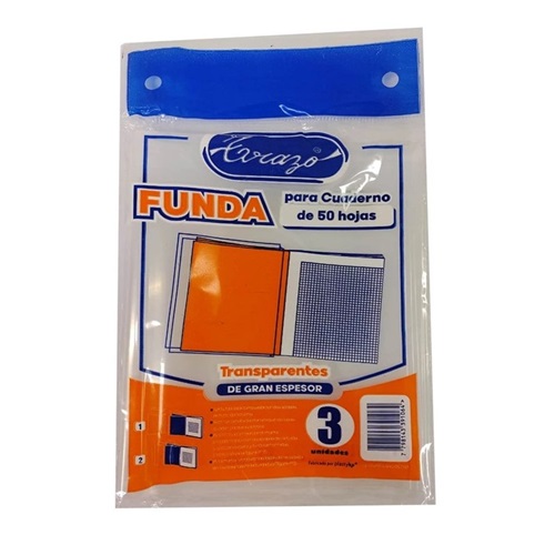 [309350] FUNDA PARA CUADERNO TAPA DURA TRAZO 16X21CM 1 UNID.