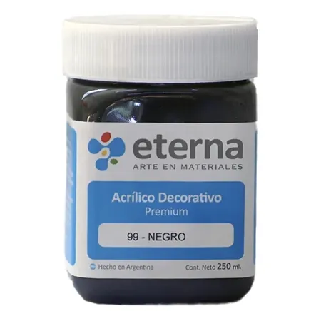 [300118] ACRILICO DECORATIVO ETERNA NEGRO 250 CC (99)