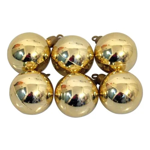 [N74641-1] GLOBO NAVIDEÑO NADHAL N°4 SATINADO DORADO 6 UNID. (402)
