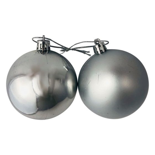[N74641-2] GLOBO NAVIDEÑO NADHAL N°4 SATINADO PLATA 6 UNID. (402)