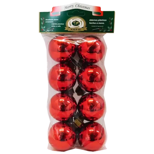 [N33193] GLOBO NAVIDEÑO NADHAL N°4 8 UNID. (304-R)