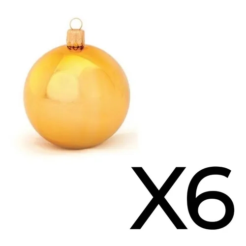 [N74646-2] GLOBO NAVIDEÑO NADHAL N°5 SATINADO DORADO 4 UNID. (502-OS)