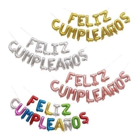 [09417] GLOBOS CON FRASE 15 LETRAS MULTICOLOR