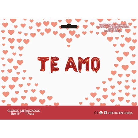 [44306] GLOBOS CON FRASE 16" ROJO