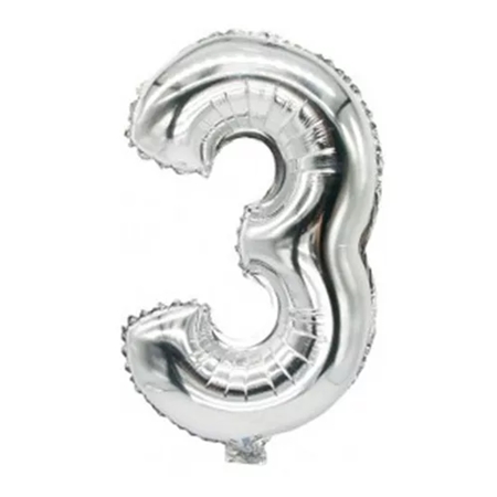 [20013] GLOBOS NUMERO 36 CM METALIZADO PLATEADO