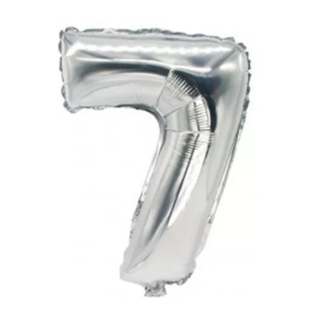[20022] GLOBOS NUMERO 36 CM METALIZADO PLATEADO