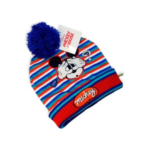 [79754] GORRO CON POMPON A RAYAS (5556)