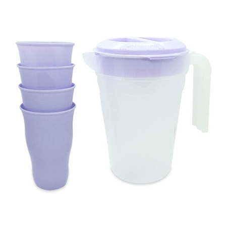 [7791231105796] JARRA CON VASOS STAR 4 VASOS PLASTICA 5 PIEZAS