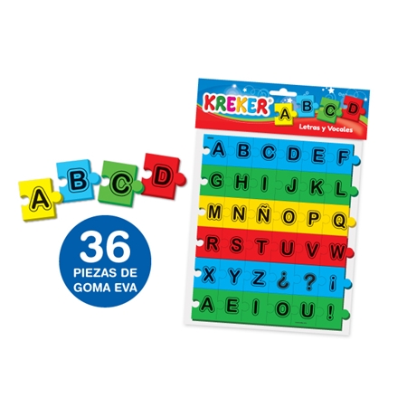 [80409] JUEGO KREKER LETRAS Y VOCALES GOMA EVA (307)