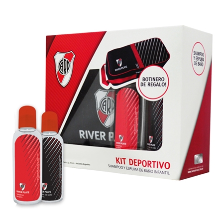 KIT DEPORTIVO RIVER CON BOTINERO, Y LOCION