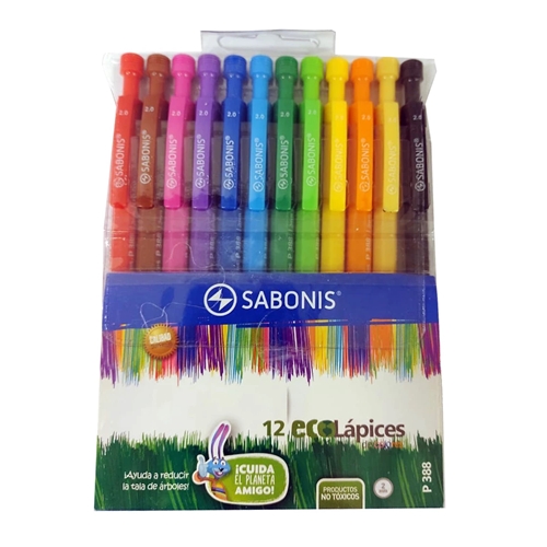 [303144] LANZAMINAS SABONIS ECO LAPICES 2,0 MM 12 COLORES 12 UNID. (P388)