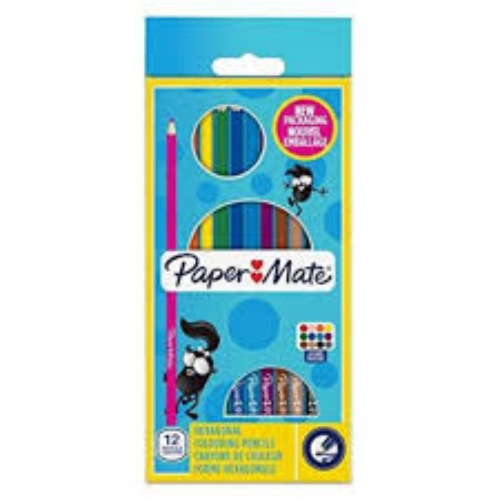 LAPICES DE COLOR PAPER MATE LARGOS 12 UNID. (G10411)