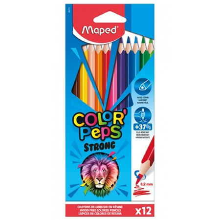 LAPICES DE COLOR MAPED STRONG LARGOS 12 UNID. (862712)