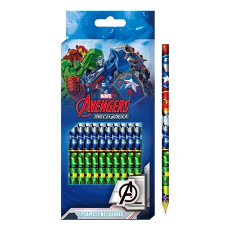 [092626527337] LAPICES DE COLOR CRESKO AVENGERS LARGOS 12 UNID.