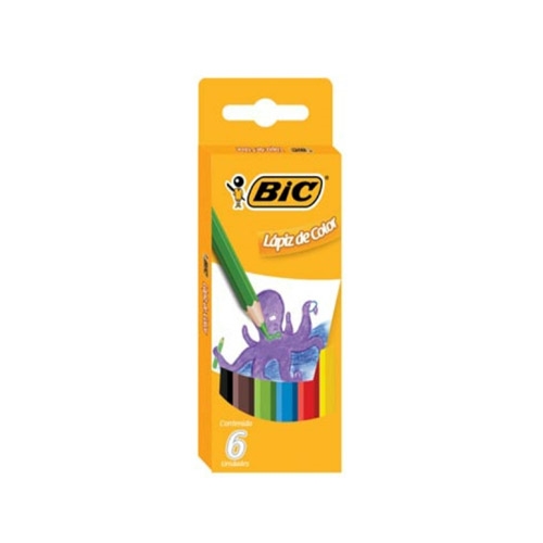 LAPICES DE COLOR BIC CORTO 6 UNID.