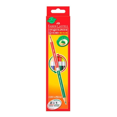 [7891360532996] LAPICES DE COLOR FABER-CASTEL BICOLOR 12 COLORES 6 UNID.