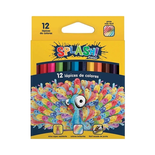 [303204] LAPICES DE COLOR FABER-CASTELL SPLASH CORTO 12 COLORES (11.4011)