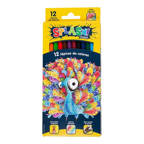 [303205] LAPICES DE COLOR FABER-CASTEL SPLASH LARGOS 12 UNID.