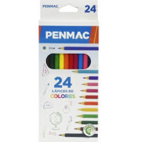 [303252] LAPICES DE COLOR PENMAC LARGOS 24 UNID.