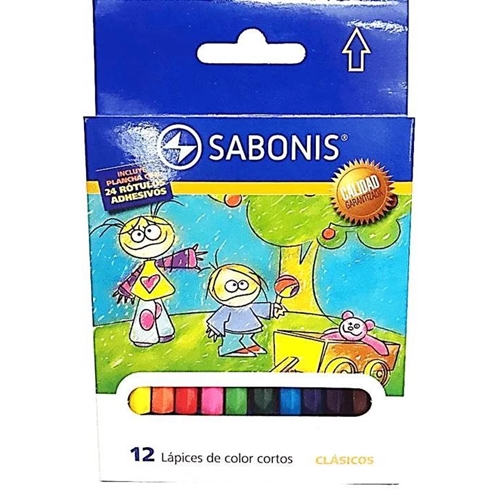 LAPICES DE COLOR SABONIS CORTO 12 UNID. (7002)