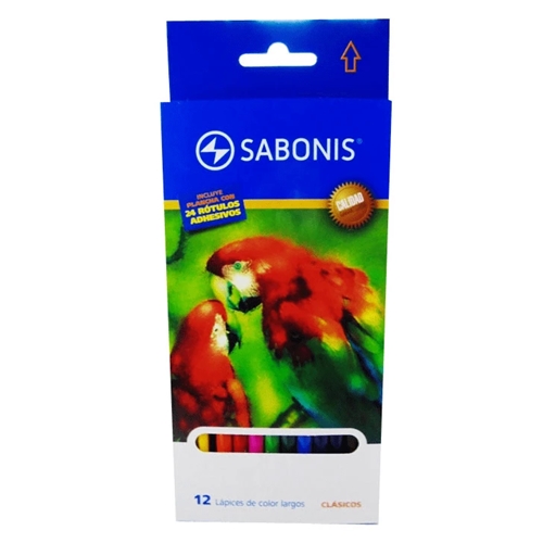 LAPICES DE COLOR SABONIS LARGOS 12 UNID. (7000)