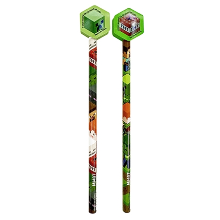 [L56595-6] LAPIZ GRAFITO CRESKO MINECRAFT CON GOMA (MI407)