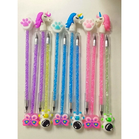 [84568-2] LAPIZ INFINITO MOSTACILLAS GLITTER CON GOMA