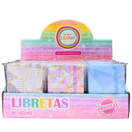 LIBRETA COLOURS GEOMETRICA 80 HOJAS (25006) 7X10 CM