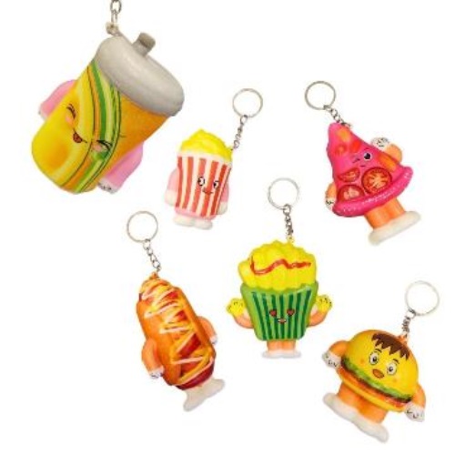 [78853-1] LLAVERO COLOURS CORAZON, COMIDA, UNICORNIO SQUISHY (20903 24724-24726-24723)