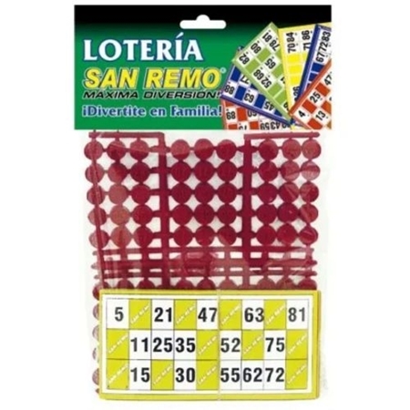 LOTERIA SAN REMO 96 CARTONES BOLSA