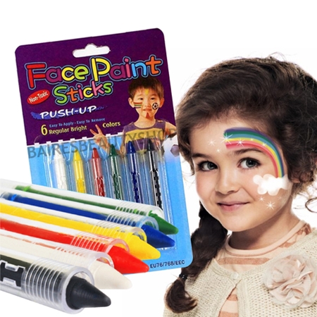 MAQUILLAJE ARTISTICO FACE PAINT STICK CRAYON 6 UNID.